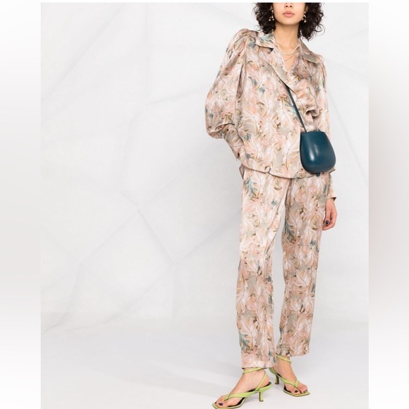 Forte Forte Pants - Forte Forte Fiandra Silk Leaf Print Pants NWT